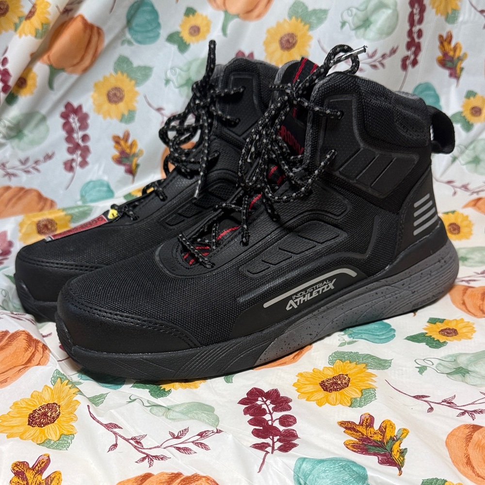 New Rocky Black High-Top Athletic Work Composite Steel Toe Shoes
